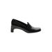 Cole Haan Heels: Slip On Chunky Heel Minimalist Black Print Shoes - Women's Size 10 - Almond Toe