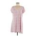 Lucky Brand Casual Dress - Shift Scoop Neck Short sleeves: Pink Dresses - Women's Size Medium