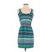 Ann Taylor LOFT Outlet Casual Dress - Mini: Blue Stripes Dresses - Women's Size 00 Petite
