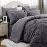 Comforter Set Queen, Bed in a Bag Queen 7 Pieces, Pintuck Bedding Sets Bed Set with Comforter, Sheets, Pillowcases & Shams