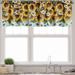 Ambesonne Sunflower Window Valance Cartoon Helianthus Huddle 42"x12" Mustard Fern Green Blue, Polyester | 12 H x 42 W in | Wayfair