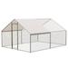 Chicken Coop Large Metal Chicken House Chicken Pen Outdoor Poultry Cage with Waterproof Cover