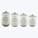 Love Happy Creations LLC Ceramic/Porcelain Canister - Set of 4 in Green/White | 10 H x 5.7 W in | Wayfair 10061