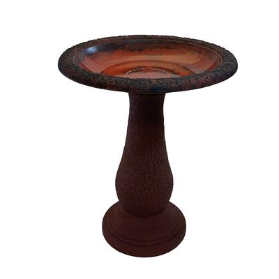 24"H Fiber Clay Birdbaths, 19"D x 24"H, 21"H base, 8lbs.