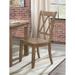 2PCS Side Chairs,Pine Veneer Transitional Double-X Back Design Dining Chair