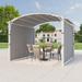 INTER HUT 11 Ft. W x 11 Ft. D Outdoor Aluminum Pergola w/ Canopy Aluminum/Metal/Steel in Gray | 98.4 H x 132 W x 132 D in | Wayfair