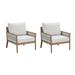 George Oliver Kyleon Patio Chair w/ Cushions Wood in Brown/White | 32 H x 29 W x 30 D in | Wayfair 44BAA0975FD1411EAD3684126FCAC20D