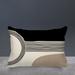 ULLI HOME Cassie Lumbar Rectangular Indoor/Outdoor Pillow Cover & Insert, Spun Polyester in White/Black/Brown | 14 H x 20 W x 4.3 D in | Wayfair
