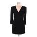 Blaque Label Casual Dress - Sheath V Neck 3/4 sleeves: Black Print Dresses - Women's Size Medium