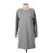 Ralph Lauren Casual Dress - Mini Scoop Neck 3/4 sleeves: Gray Dresses - Women's Size Small