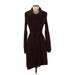 Moda International Casual Dress - Sweater Dress: Burgundy Dresses - Women's Size Small