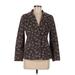 L.L.Bean Blazer Jacket: Below Hip Brown Floral Jackets & Outerwear - Women's Size 6 Petite