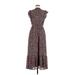lost & wander Casual Dress - Midi High Neck Sleeveless: Brown Floral Dresses - New - Women's Size Medium