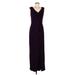 Lauren by Ralph Lauren Casual Dress - Formal V-Neck Sleeveless: Burgundy Print Dresses - Women's Size 8