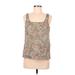 Cynthia Rowley TJX Sleeveless Blouse: Brown Print Tops - Women's Size Medium