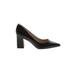 Marc Fisher LTD Heels: Slip On Chunky Heel Work Black Print Shoes - Women's Size 6 1/2 - Pointed Toe