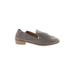 Lucky Brand Flats: Slip On Stacked Heel Bohemian Gray Print Shoes - Women's Size 8 - Almond Toe