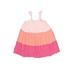 Happy Threads Dress - Popover: Pink Color Block Skirts & Dresses - Kids Girl's Size 6
