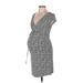 Noppies Maternity Casual Dress - Sheath V-Neck Short sleeves: Gray Dresses - Women's Size Medium