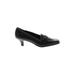Aerosoles Heels: Loafers Kitten Heel Work Black Print Shoes - Women's Size 9 - Almond Toe