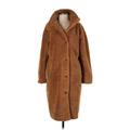 Gap Faux Fur Jacket: Mid-Length Brown Print Jackets & Outerwear - Women's Size X-Small