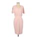 Antonio Melani Casual Dress - Sheath V Neck Short sleeves: Pink Print Dresses - Women's Size 4