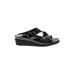 Mephisto Sandals: Slip On Wedge Boho Chic Black Solid Shoes - Women's Size 40 - Open Toe