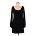 Laundry by Shelli Segal Casual Dress - Mini Scoop Neck Long sleeves: Black Solid Dresses - Women's Size 6