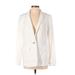 Ann Taylor LOFT Blazer Jacket: Below Hip Ivory Print Jackets & Outerwear - Women's Size 4