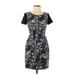 Club Monaco Casual Dress - Sheath Scoop Neck Short sleeves: Black Print Dresses - Women's Size 0