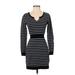 MNG Basics Casual Dress - Sweater Dress: Black Print Dresses - Women's Size Small