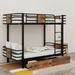 Mason & Marbles Marchagee Twin XL Over Twin XL Bunk Bed w/ Drawers Metal in Black | 66.3 H x 41.3 W x 81.5 D in | Wayfair