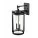 Red Barrel Studio® Brysan 2 Light 19.75" Tall Outdoor Wall Sconce, Glass in Black | 19.75 H x 9.75 W x 11 D in | Wayfair