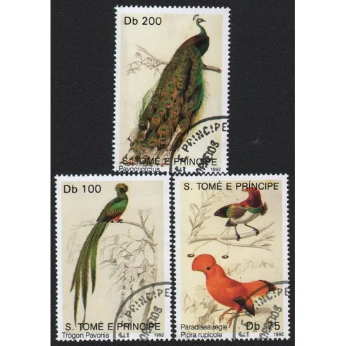 3 teile/satz Sao Tome Post Briefmarken 1992 Pfau Specht markiert Briefmarken zum Sammeln
