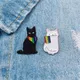 Cartoon niedlichen Tier Regenbogen Katze Emaille Pins weiß schwarz Paar Katze Legierung Brosche