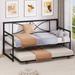 17 Stories Rithvik Full/Double Daybed w/ Trundle Metal in Black/Yellow | 38 H x 40.7 W x 77 D in | Wayfair 66164CA1BEDE42BDA6EADD8273D29EFB