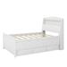 Red Barrel Studio® Twin Size Platform Bed w/ Storage LED Headboard, Twin Size Trundle & 3 Drawers, Wood in White | Wayfair