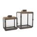 17 Stories 2 Piece Metal Tabletop Lantern Set Metal in Brown/Gray | 15.45 H x 8.8 W x 12.3 D in | Wayfair 6CF368E4079C439B92CC40BC644F796C