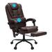 Red Barrel Studio® Home Office Chair w/ Massage Ergonomic Computer Chair w/ Footrest & Lumbar Support Upholstered/ in Brown | Wayfair