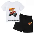 Blaze and the Monster Machines t-shirt Set bambini Girl Cartoon Tees Anime Summer Top theme Birthday