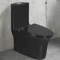 Yingze Sleek Design One Piece Toilet Elongated Dual Flush for Modern Bathroom in Black | 31 H x 15.5 W x 28.3 D in | Wayfair YZ020B