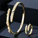 GODKI Trendy Luxus Geometrische Erklärung Armreif Manschette Ring Sets Schmuck Set Für Frauen