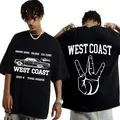 West Coast Rapper Tee Shirt Hip Hop Snoop Dogg Dr Dre Cool Print T Shirt uomo donna Vintage manica