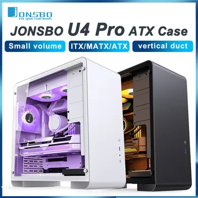 JONSBO U4 Pro MESH ATX Case nero/bianco tutto in alluminio piccolo telaio per Computer Desktop per