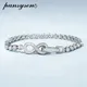 PANSYSEN Sparkling 925 Sterling Silver 3MM High Carbon Diamond Charm Tennis Bracelets for Women