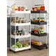 Movable Gap Trolley 3/4 Tier Trolley Storage Rack with Wheels Kitchen Storage Shelf Bathroom Slim