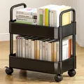 Rolling Storage Cart 20lbs Max Load Capacity 2 Tier Utility Cart Trolley On Wheels For Kitchen