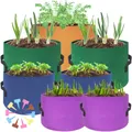 7-Pack Colorful Plant Grow Bags Thick Fabric Garden Pots & Planters 10 Gallon 7 Gallon 5 Gallon 3