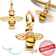 Authentic 14K Gold Murano Glass Bee Dangle Charm Fit Pandora Bracelet Cute Animal Pendant Women
