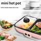 1200W 2 IN 1 Electric Hot Pot Stew Cooker BBQ Grill Multifunctional Non Stick Frying Pan Barbecue